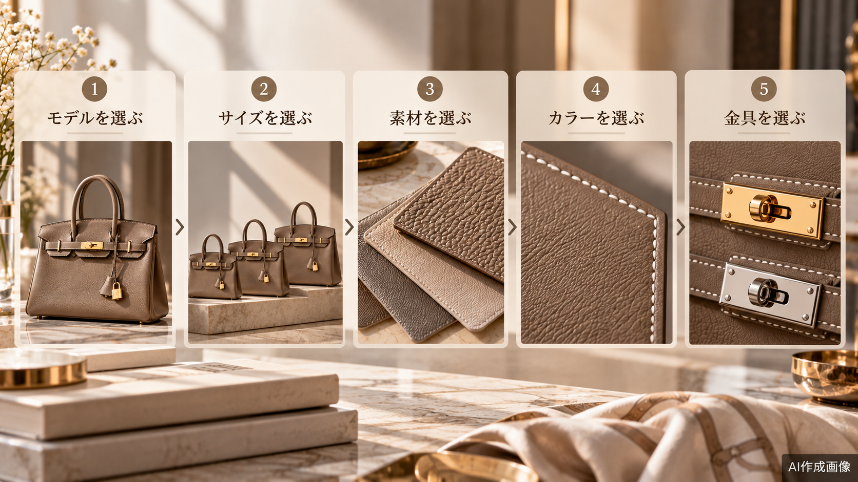 バーキンの中古相場をモデル・サイズ・素材・カラー・金具の順に絞り込む方法